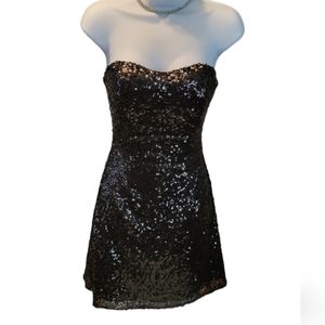 Alyce Paris Womens Straple Black Sequin Dress Size 6
